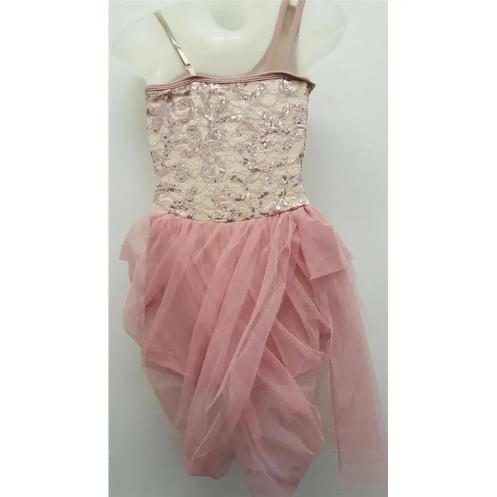 Pre-Owned Dance Costume Medium Child Pink Curtain Call E1360 Lyrical Ballet Con